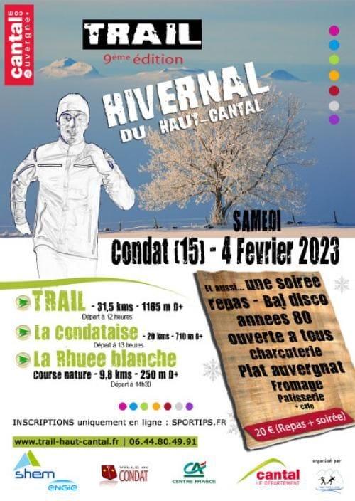 Affiche Trail Hivernal du Haut Cantal 2023