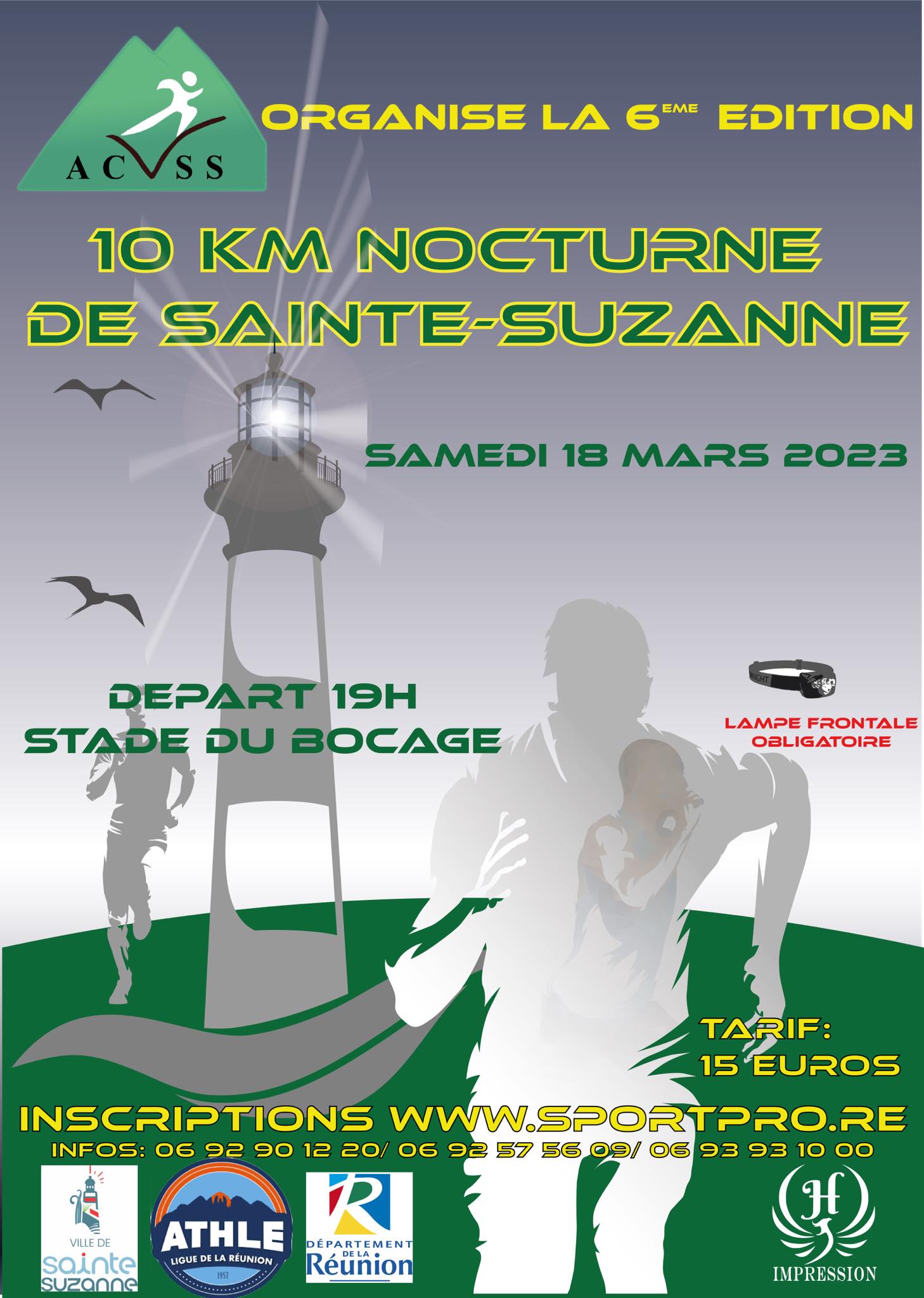 Affiche Foulées Nocturne Sainte Suzanne 2023