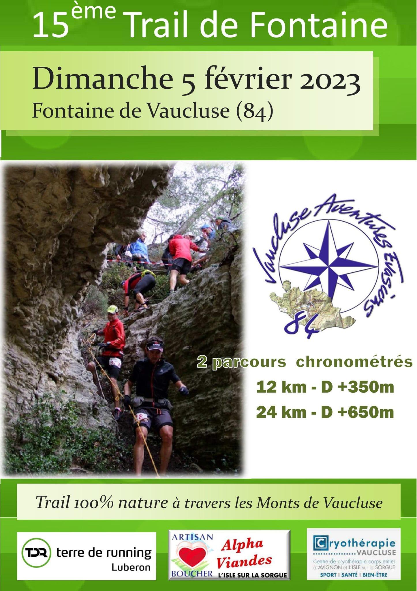 Affiche Trail de Fontaine de Vaucluse 2023