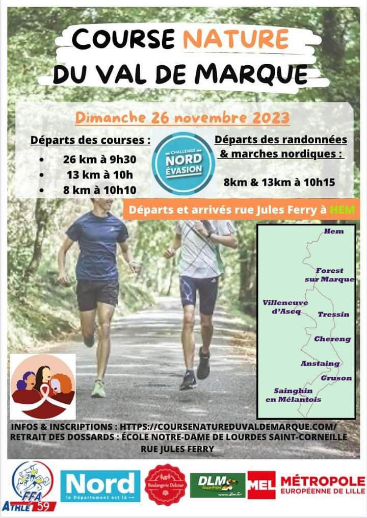 Affiche Course Nature du Val de Marque 2023