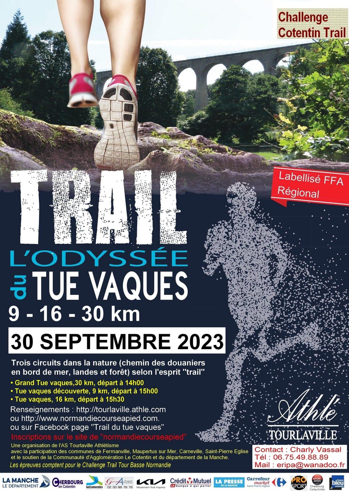 Affiche Trail de l'Odyssée de Tue Vaques 2023