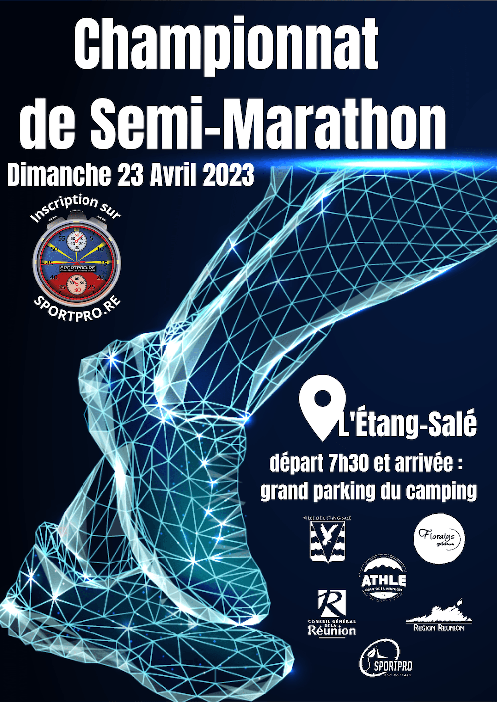 Affiche Championnat Réunion de Semi-Marathon 2023