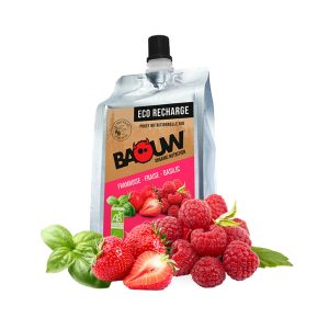 Baouw Eco recharge XXL purée nutritionnelle bio – Framboise – Fraise – Basilic