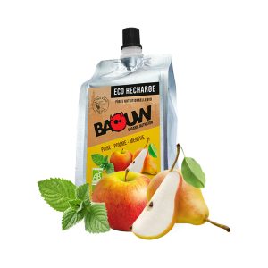 Baouw Eco recharge XXL purée nutritionnelle bio – Poire – Pomme – Menthe