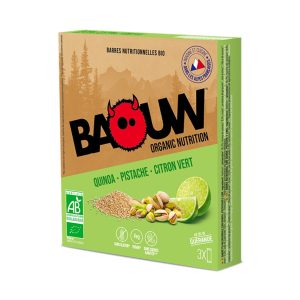 Baouw Étui 3 barres nutritionnelles bio – Quinoa – Pistache – Citron vert