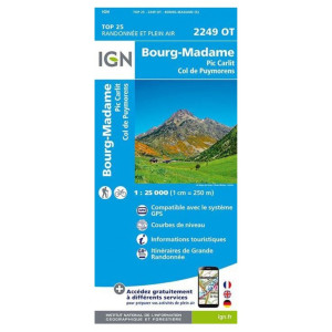 Carte IGN Bourg-Madame 2249OT
