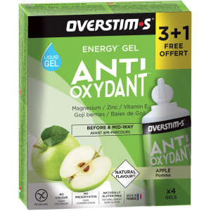 OVERSTIMS Étui Gels Liquides Antioxydant 3+1 – Pomme verte