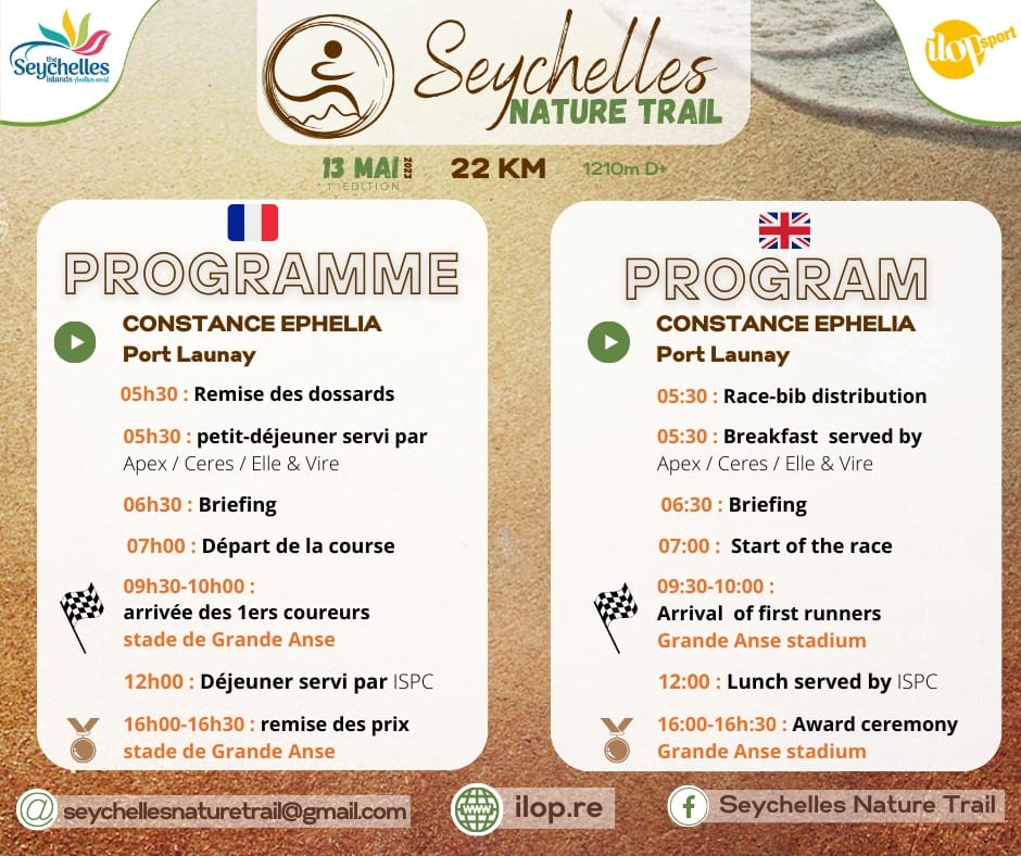 Programme Seychelles Nature Trail 2023