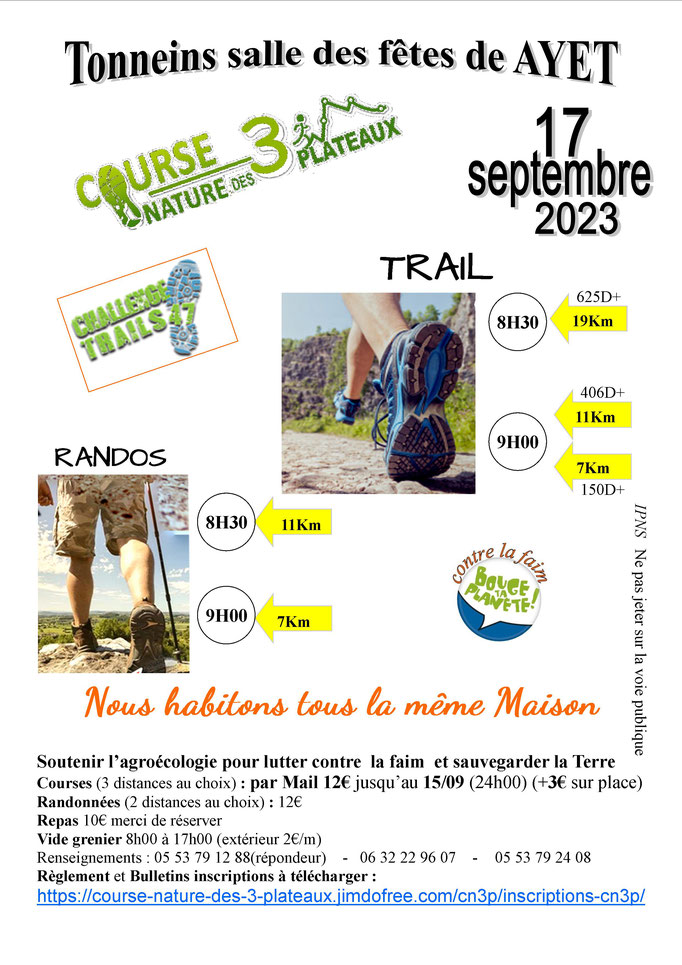 Affiche Course Nature des Trois Plateaux 2023