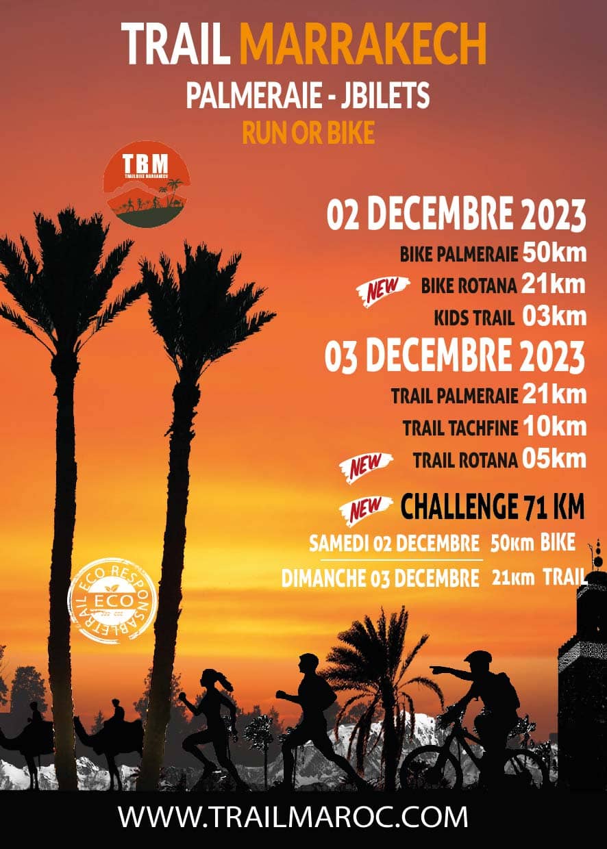 Affiche Trail Marrakech Palmeraie 2023