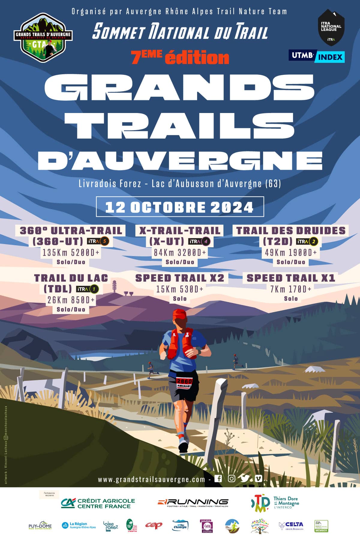 Affiche Grands Trails d’Auvergne Automnale 2024